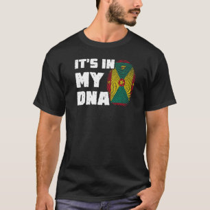 It's In My DNA Grenada Flag Fingerprint Men Women T-Shirt