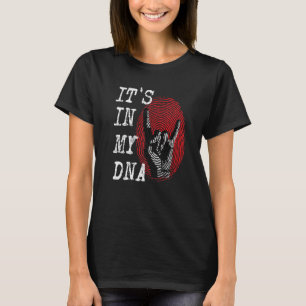 IT'S IN MY DNA Hand Horns Fingerprint Punk Rock Di T-Shirt