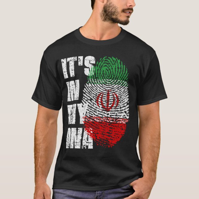 IT'S IN MY DNA Iran Flag Boy Girl Gift T-Shirt (Front)