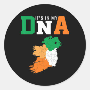 It's In My Dna Ireland Irish Flag Gifts Men Women Classic Round Sticker