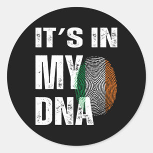 It's In My Dna Ireland Irish Flag Gifts Men Women Classic Round Sticker