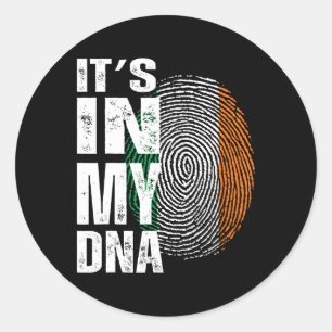 It's In My Dna Ireland Irish Flag Gifts Men Women Classic Round Sticker
