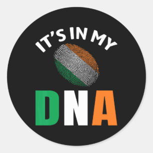 It's In My Dna Ireland Irish Flag Gifts Men Women Classic Round Sticker