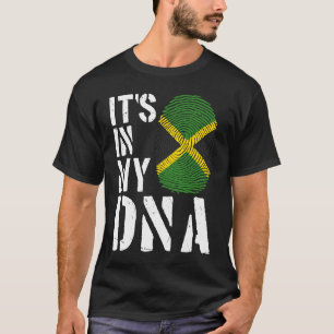 It's In My DNA Jamaican Flag Fingerprint BHM Afro T-Shirt