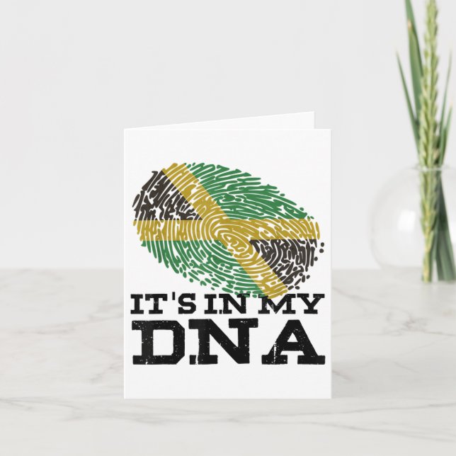 Its In My Dna Jamaican Jamaica Flag Vacation Gifts Card (Front)