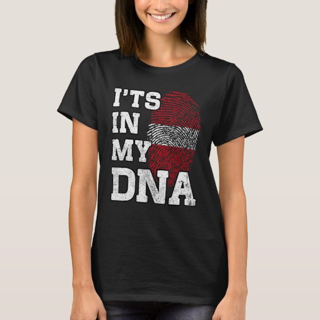 It's In My DNA Latvian Fingerprint Proud Latvia Fl T-Shirt (Front)