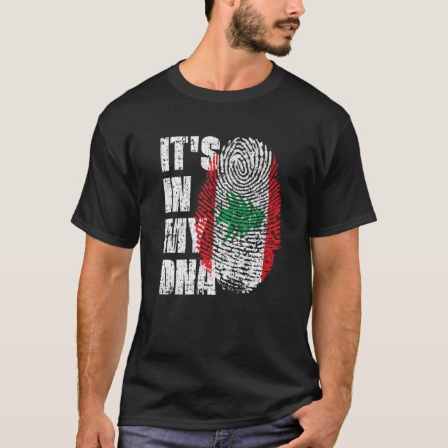 IT's IN MY DNA Lebanon Flag Lebanese T-Shirt (Front)