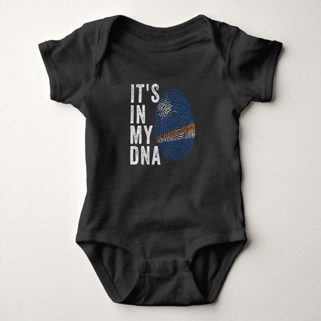 It's In My DNA - Marshall Islands Flag Baby Bodysuit (Front)