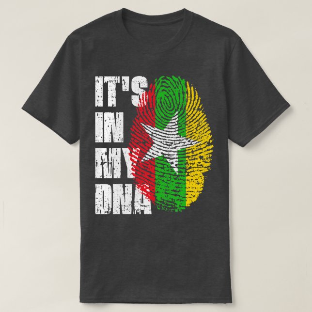 ITS IN MY DNA Myanmar Flag Boy Girl Gift T-Shirt (Design Front)