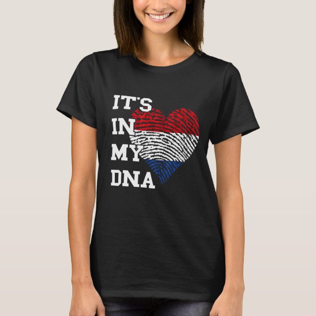 It's In My DNA Netherlands Flag Heart Dutch Flag N T-Shirt (Front)
