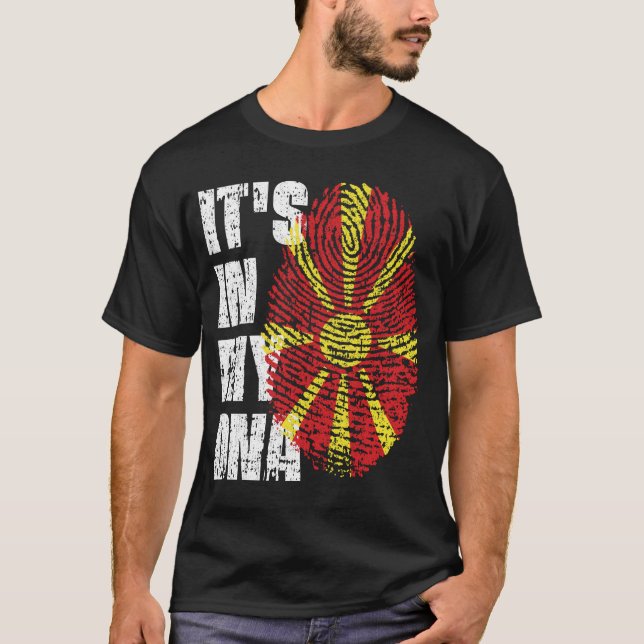 IT'S IN MY DNA North Macedonia Flag Boy Girl Gift T-Shirt (Front)