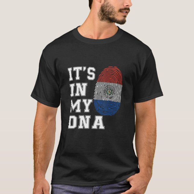 It's In My DNA Paraguay's Proud Paraguay Flag T-Shirt (Front)
