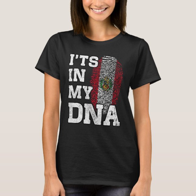 It's In My DNA Peruvian Fingerprint Proud Peru Fla T-Shirt (Front)