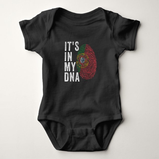 It's In My DNA - Portugal Flag Baby Bodysuit (Front)
