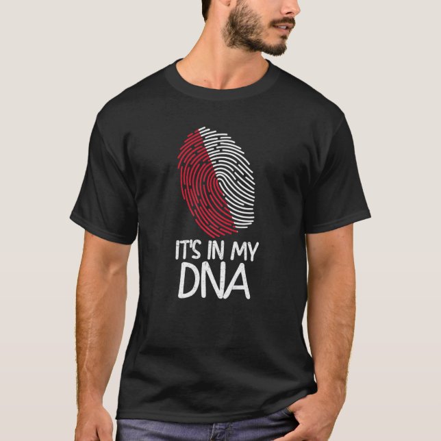 It's In My DNA  Proud Polish Flag Fingerprint T-Shirt (Front)