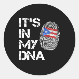 Its in My DNA Puerto Rican  Flag Classic Round Sticker