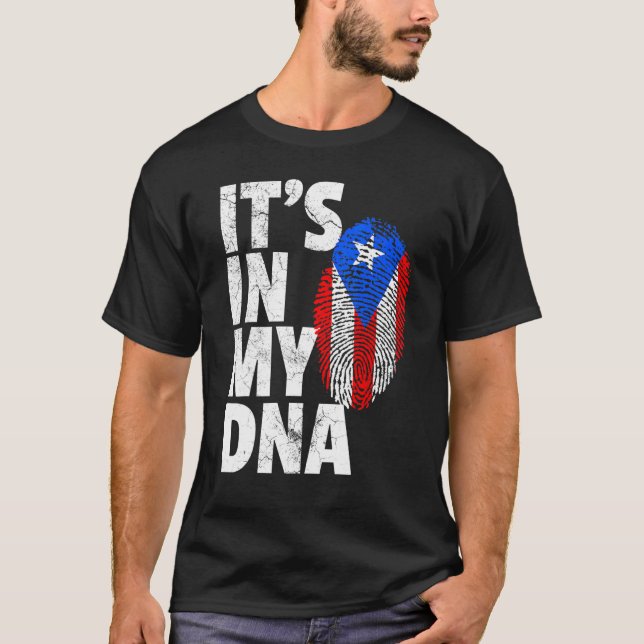 Its In My Dna Puerto Rico Rican Flag Men Women Kid T-Shirt (Front)