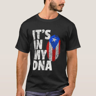 ITS IN MY DNA Puerto Rico Rican Flag T Shirt Men W