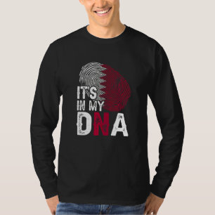 It's In My Dna Qatar Flag Fingerprint Patriotic T-Shirt