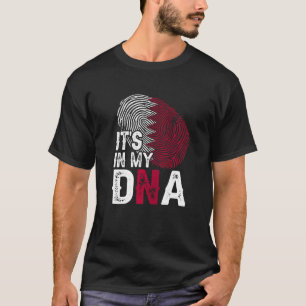It's In My Dna Qatar Flag Fingerprint Patriotic T-Shirt