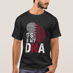 It's In My Dna Qatar Flag Fingerprint Patriotic T-Shirt
