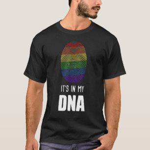 Its In My Dna Rainbow Flag Fingerprint Gay Pride M T-Shirt