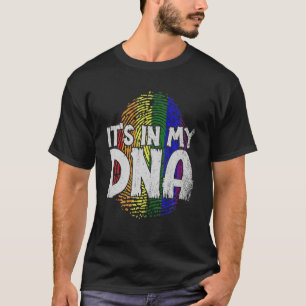Its In My DNA Rainbow Flag Fingerprint Gay Pride T-Shirt