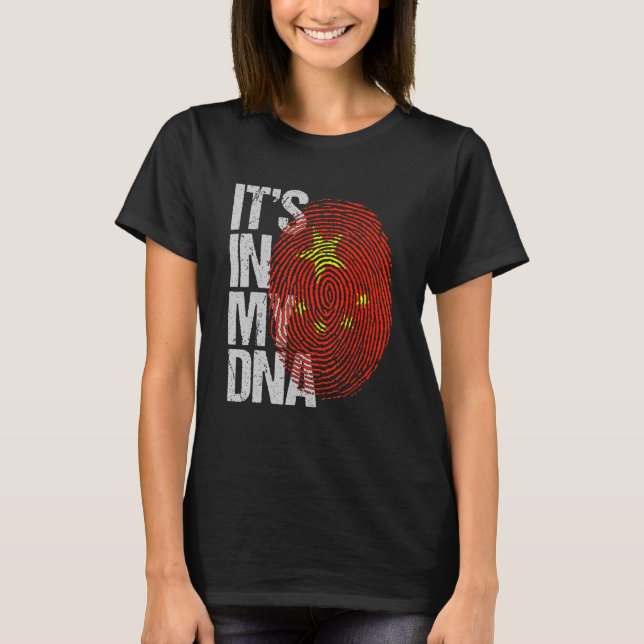 It's In My Dna Retro I Love Chinese China Flag T-Shirt (Front)