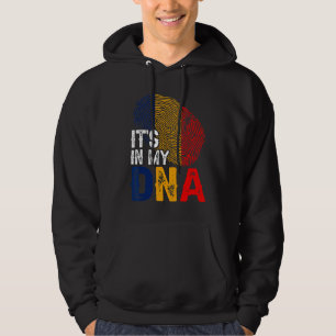 It's In My Dna Romania Flag Fingerprint Patriotic Hoodie
