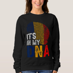 It's In My Dna Romania Flag Fingerprint Patriotic Sweatshirt