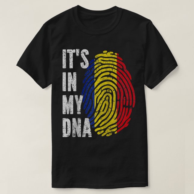 ITS IN MY DNA Romania Flag Romanian Raglan Basebal T-Shirt (Design Front)