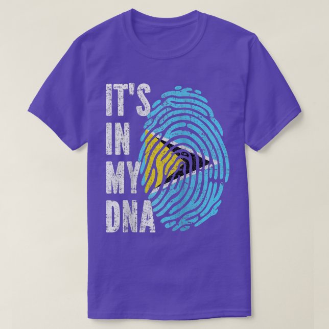 ITS IN MY DNA Saint Lucia Flag Saint Lucian Raglan T-Shirt (Design Front)