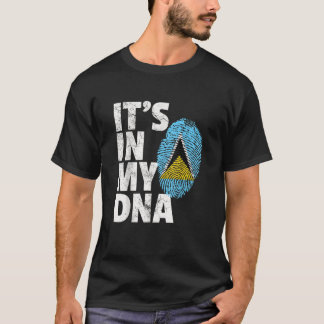 IT'S IN MY DNA Saint St. Lucia Flag Christmas Gift T-Shirt