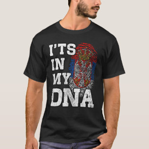 It's In My DNA Serbian Fingerprint Proud Serbia Fl T-Shirt