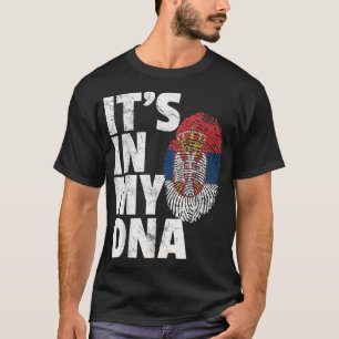 ITS IN MY DNA Serbian Serbia Flag  T-Shirt