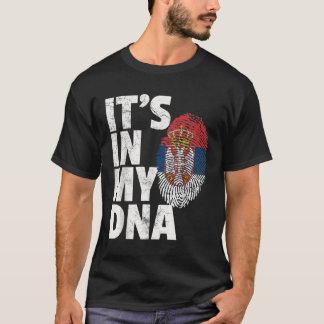 ITS IN MY DNA Serbian Serbia Flag  T-Shirt