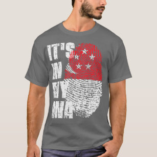 ITS IN MY DNA Singapore Flag Boy Girl Gift T-Shirt