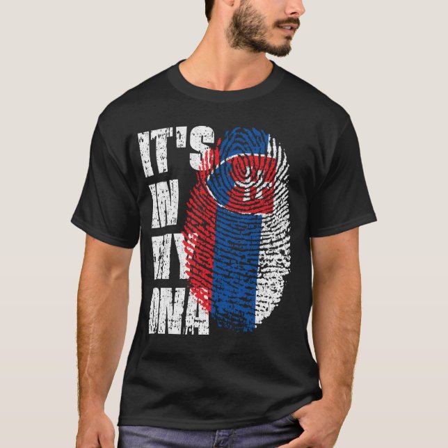 IT'S IN MY DNA Slovakia Flag Boy Girl Gift T-Shirt (Front)