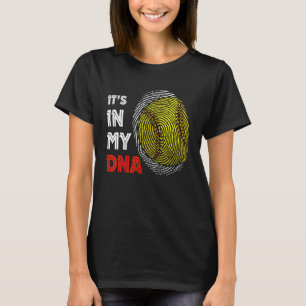 It's In My Dna Softball Sport Player Fingerprint T-Shirt