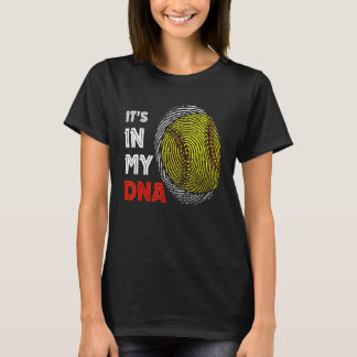 It's In My Dna Softball Sport Player  Fingerprint T-Shirt