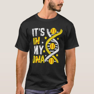 It's In My Dna Softball Sport Players  Fans Team T-Shirt