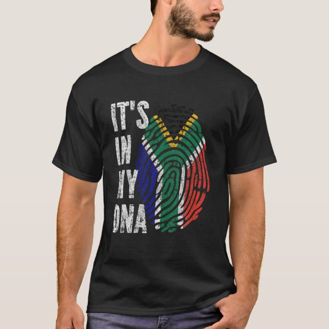 IT's IN MY DNA South Africa Flag Funny African T-Shirt (Front)