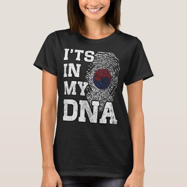 It's In My DNA South Korean Fingerprint Proud Kore T-Shirt (Front)