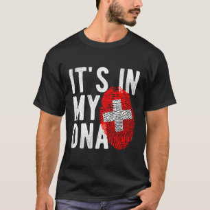 It'S In My Dna Switzerland Flag Fingerprint T-Shirt