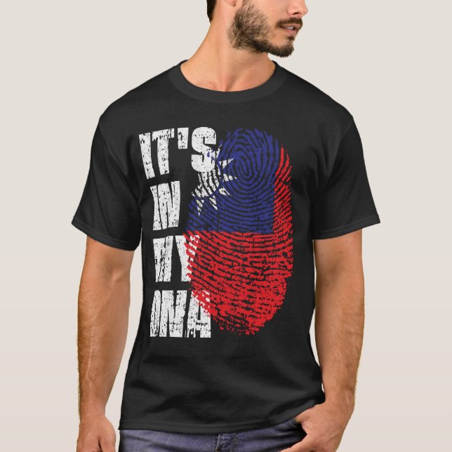 IT'S IN MY DNA Taiwan Flag Boy Girl Gift T-Shirt (Front)