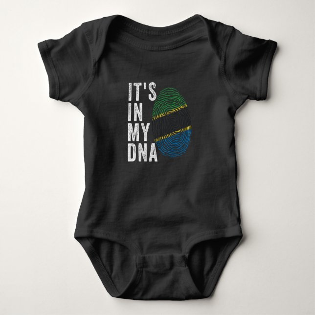 It's In My DNA - Tanzania Flag Baby Bodysuit (Front)