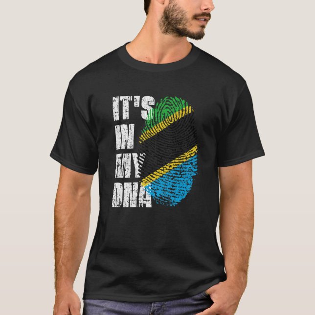 IT's IN MY DNA Tanzania Flag Tanzanian T-Shirt (Front)