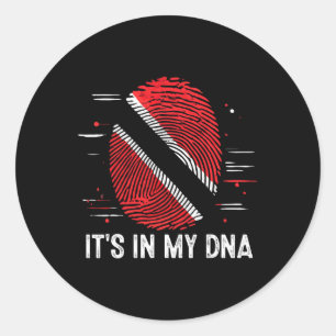 It's In My Dna Trinidad And Togo Flag Proud Trinid Classic Round Sticker