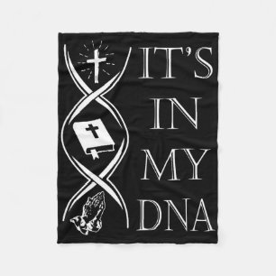 Its In My Dna Trust God Jesus Christian Faith Men Fleece Blanket