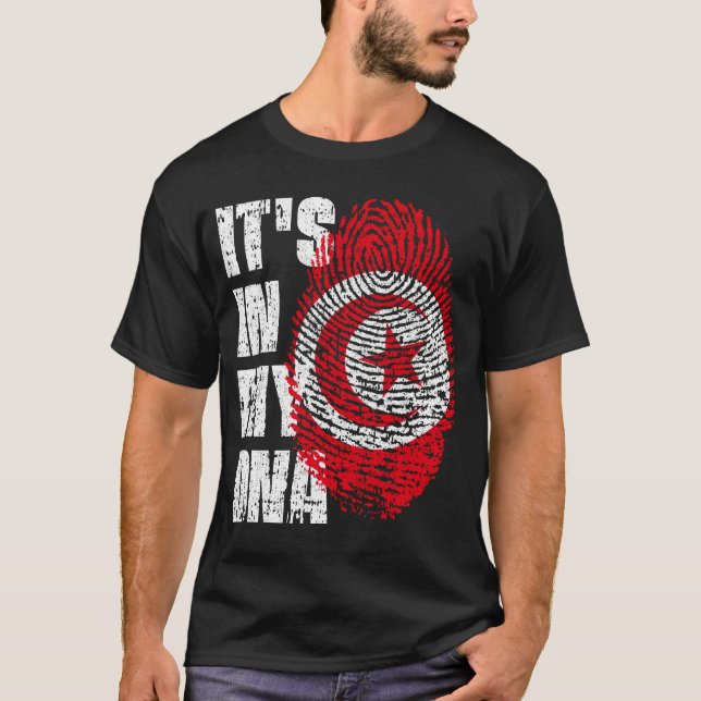 IT'S IN MY DNA Tunisia Flag Boy Girl Gift T-Shirt (Front)